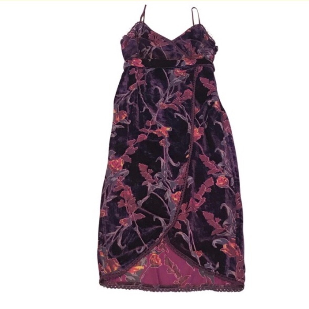 JOA High Love Maroon Velvet Dress
